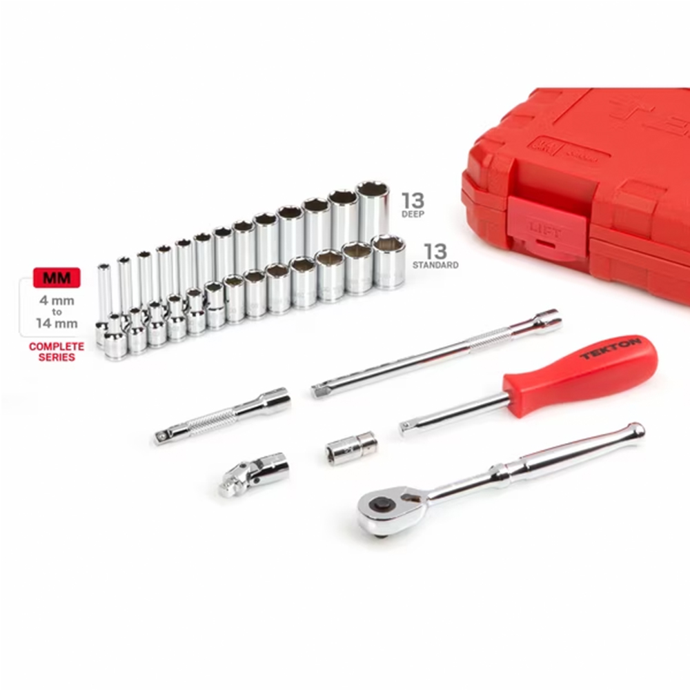 Tekton 1/4 Drive 4-14mm Metric Socket Set from Columbia Safety